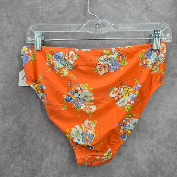 Matilda Jane Orange Floral Ruffle Cheeky High Bikini Bottom Swimwear Medium - Picture 2 of 3
